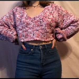 Women’s pink cropped sweater